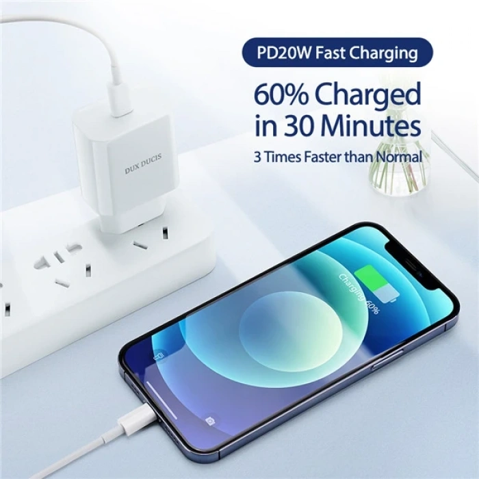 VipMarketim DUX DUCIS C50 PD 20W Hızlı Şarj Aleti 20W USB-C Güç Adaptörü-(5775)