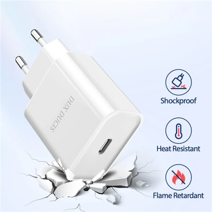 VipMarketim DUX DUCIS C50 PD 20W Hızlı Şarj Aleti 20W USB-C Güç Adaptörü-(5775)