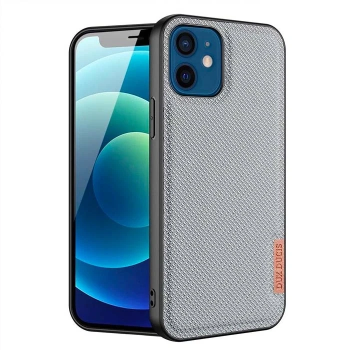 VipMarketim Dux Ducis Fino Serisi iPhone 12 -12 Pro 6.1inç Kılıf Premium Dokuma Silikon Kılıf-(5775)