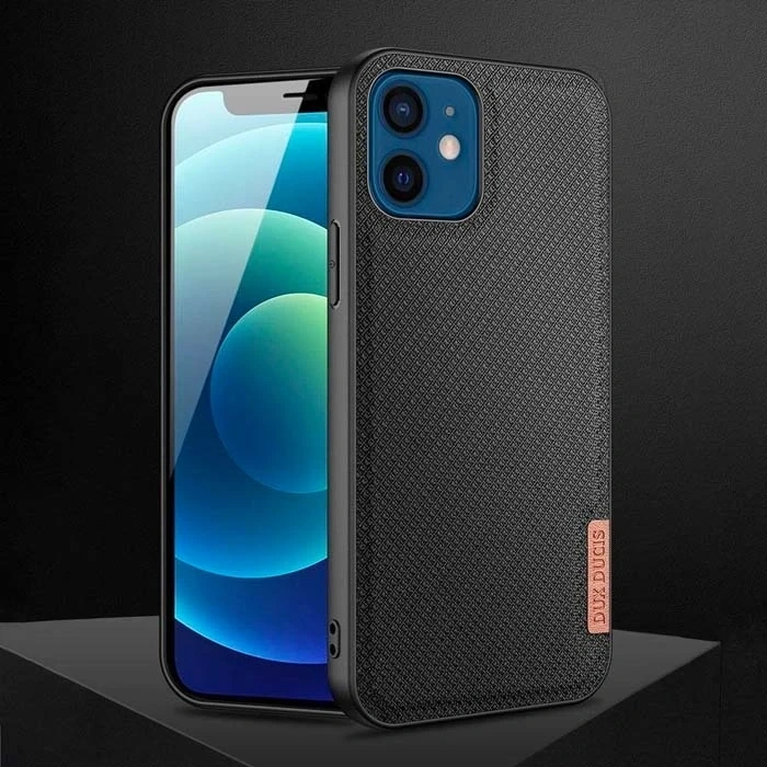 VipMarketim Dux Ducis Fino Serisi iPhone 12 -12 Pro 6.1inç Kılıf Premium Dokuma Silikon Kılıf-(5775)