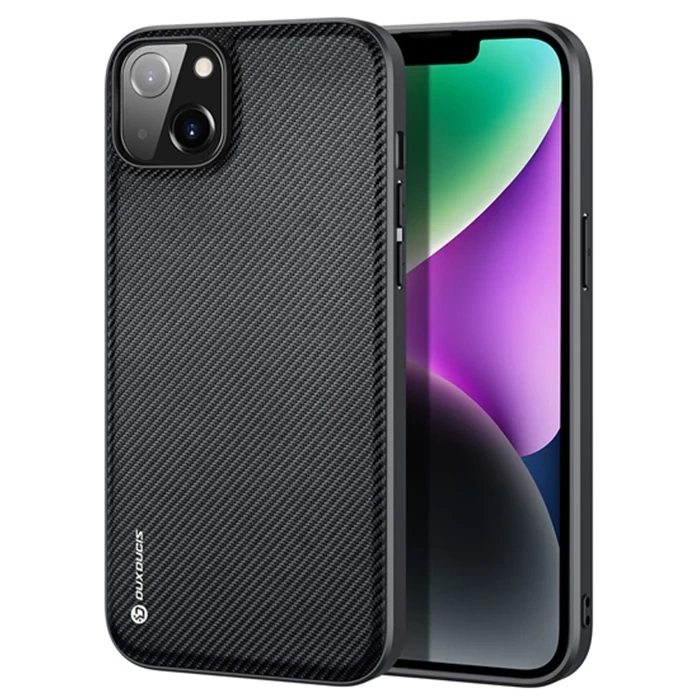 VipMarketim Dux Ducis Fino Serisi iPhone 14 6.1 inç Kılıf Premium Dokuma Silikon Kılıf-(5775)