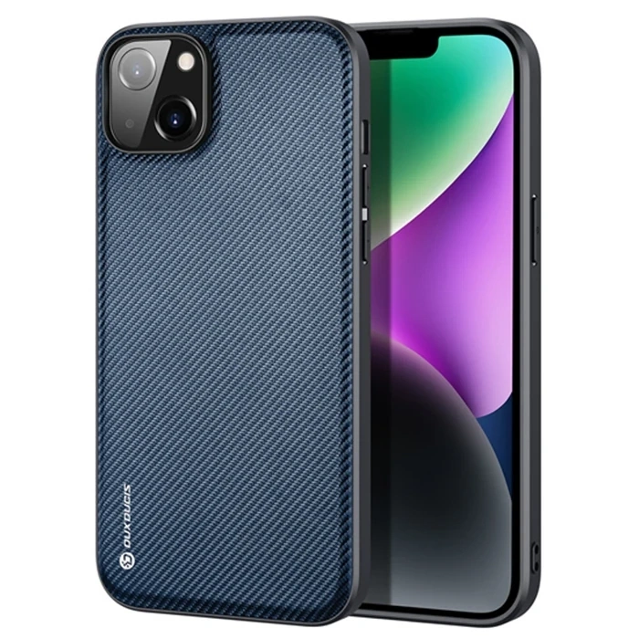VipMarketim Dux Ducis Fino Serisi iPhone 14 6.1 inç Kılıf Premium Dokuma Silikon Kılıf-(5775)