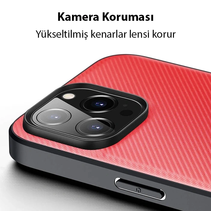 VipMarketim Dux Ducis Fino Serisi iPhone 14 Pro Max 6.7 inç Kılıf Premium Dokuma Silikon Kılıf-(5775)