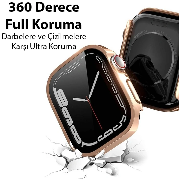 VipMarketim Dux Ducis Hamo Series Apple Watch 45mm için Hard PC Full Koruma Sert Armor Zırh Kılıf-(5775)
