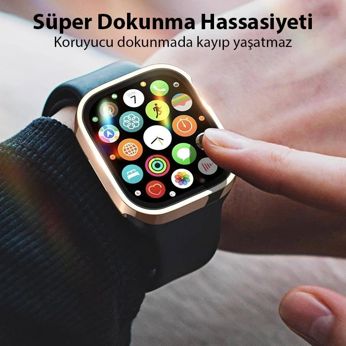 VipMarketim Dux Ducis Hamo Series Apple Watch 45mm için Hard PC Full Koruma Sert Armor Zırh Kılıf-(5775)
