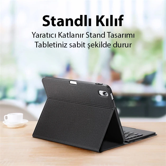 VipMarketim Dux Ducis iPad 10 (2022) TK Series Kablosuz Bluetooth Klavye Touchpad Kılıf-(5775)
