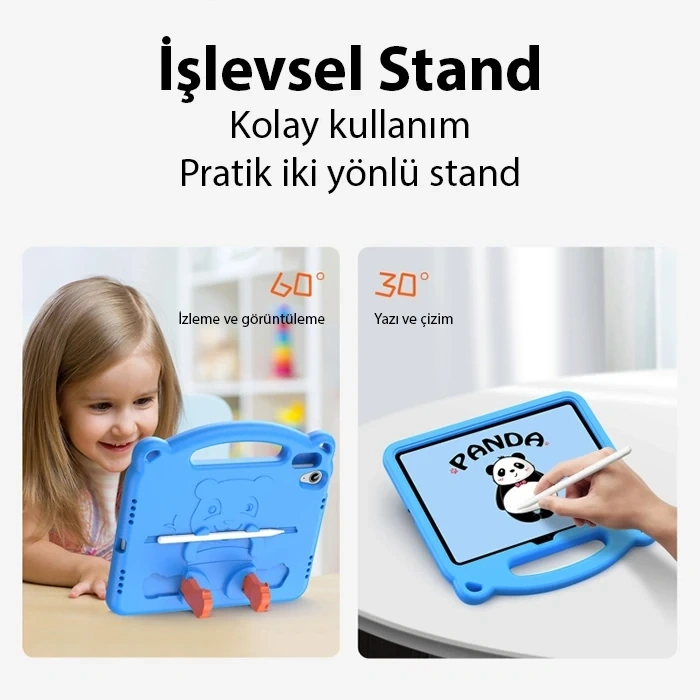VipMarketim Dux Ducis iPad 10.2 2022 Kılıf Panda Serisi Çocuk Shockproof Standlı Kılıf-(5775)