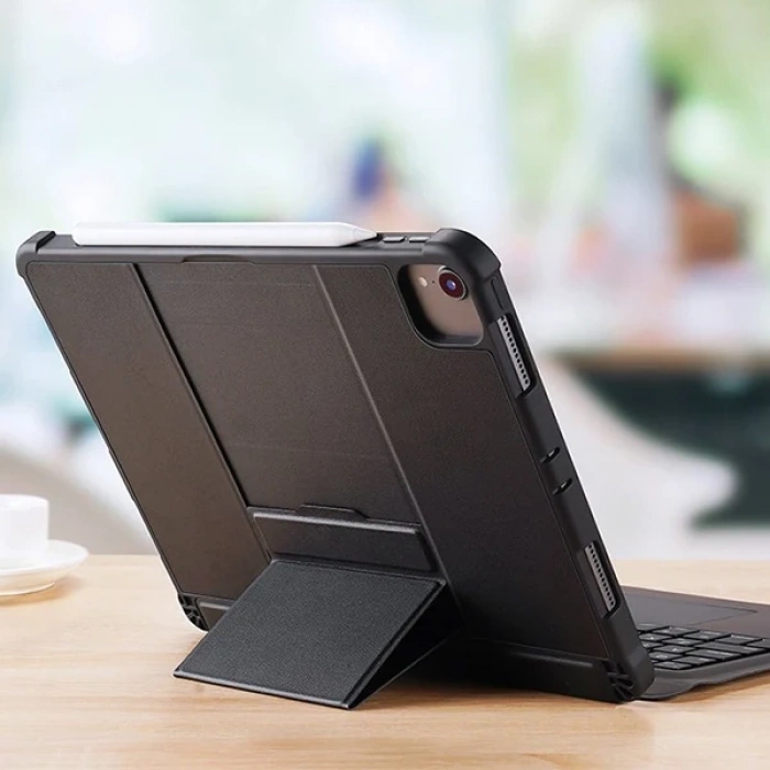 VipMarketim Dux Ducis iPad 11 Pro 10.9 Kablosuz Bluetooth Klavye Touchpad Kılıf 2021-2020-2018-(5775)