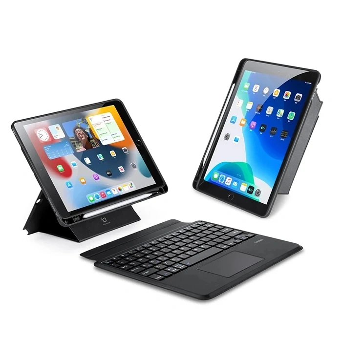 VipMarketim Dux Ducis iPad 7- 8-9 10.2 iPad Air3- iPad Pro 10.5(2017) DK Series Kablosuz Bluetooth Klavye-(5775)