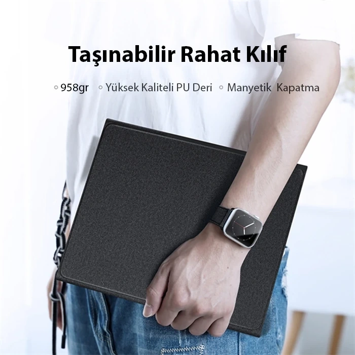 VipMarketim Dux Ducis iPad Air 4 / 5 / iPad Pro 11 (2020/2021/2022) TK Series Kablosuz Bluetooth Klavye Touchpad-(5775)