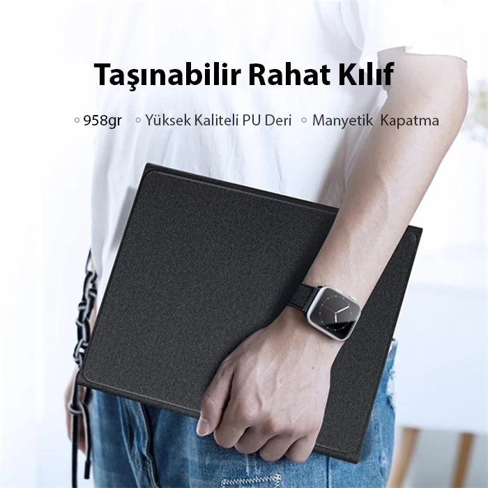 VipMarketim Dux Ducis iPad Pro 12.9 (2020/2021/2022) TK Series Kablosuz Bluetooth Klavye Touchpad Kılıf-(5775)