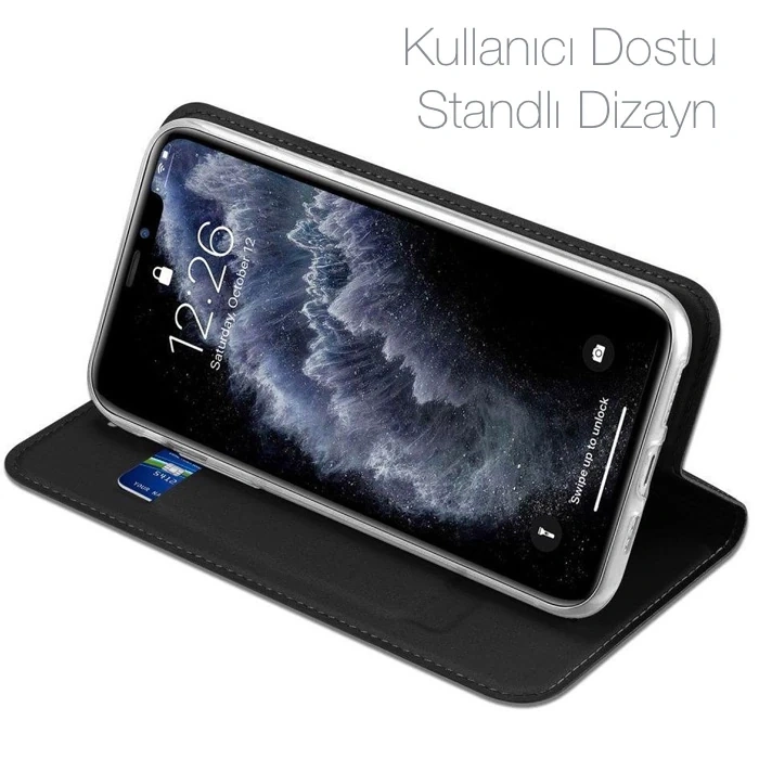 VipMarketim Dux Ducis iPhone 11 Pro Max 6.5inç Kılıf Kapaklı Flip Cover Kılıf SkinPro Series-(5775)