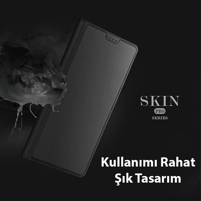 VipMarketim Dux Ducis SM Galaxy S23 Plus Kılıf Skin Pro Series Flip Cover Kapaklı Kılıf-(5775)