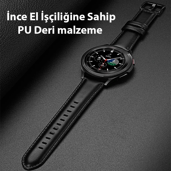 VipMarketim Dux Ducis SM Galaxy Watch 20MM-Huawei GT2-GT3 42MM-Magic 2 42MM için Business Deri Kayış Kordon-(5775)