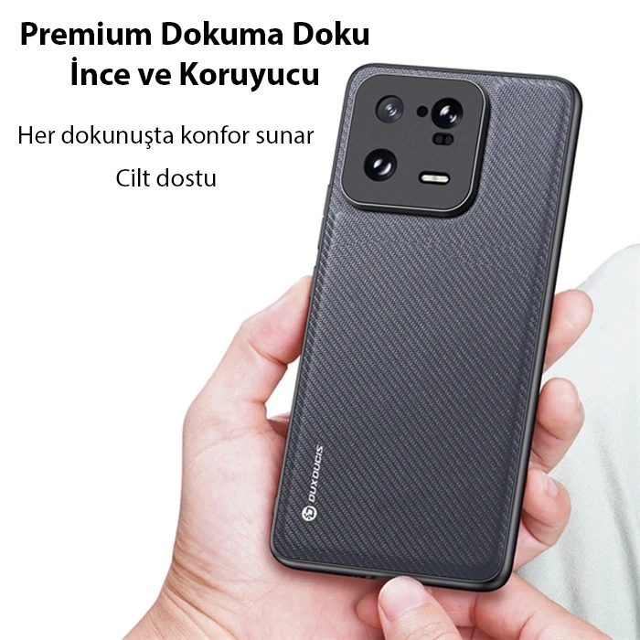 VipMarketim Dux Ducis Xiaomi 13 Pro Fino Serisi Premium Dokuma Silikon Kılıf-(5775)