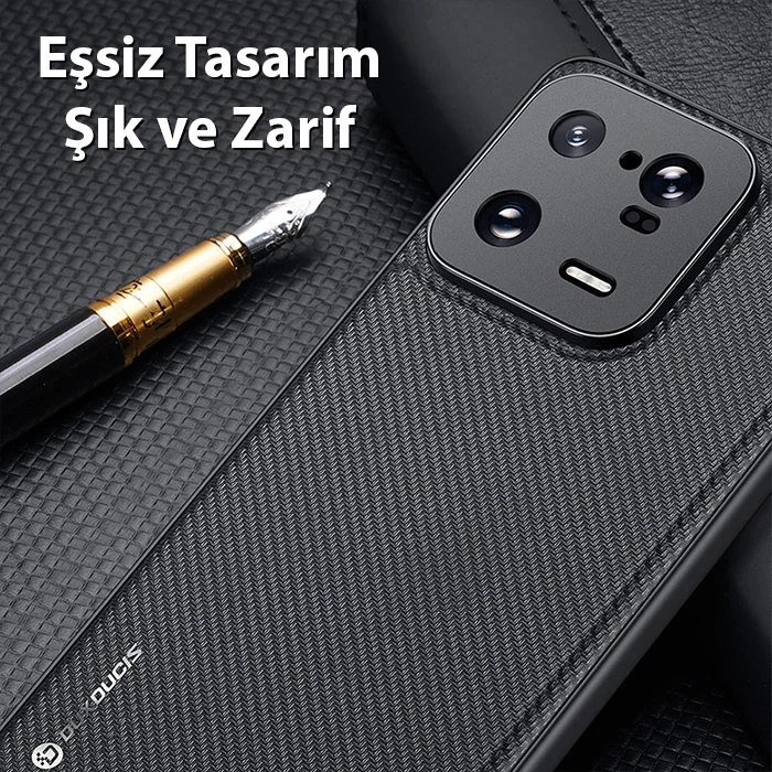 VipMarketim Dux Ducis Xiaomi 13 Pro Fino Serisi Premium Dokuma Silikon Kılıf-(5775)