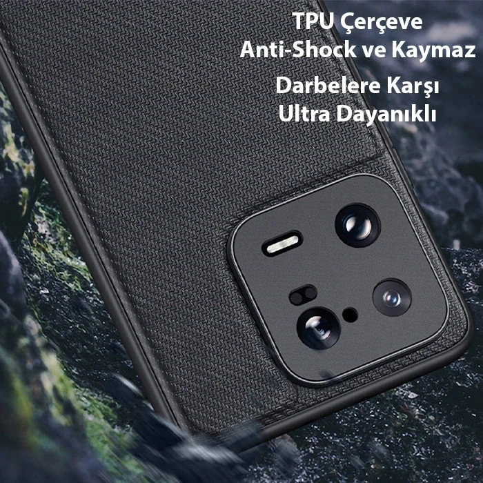 VipMarketim Dux Ducis Xiaomi 13 Pro Fino Serisi Premium Dokuma Silikon Kılıf-(5775)