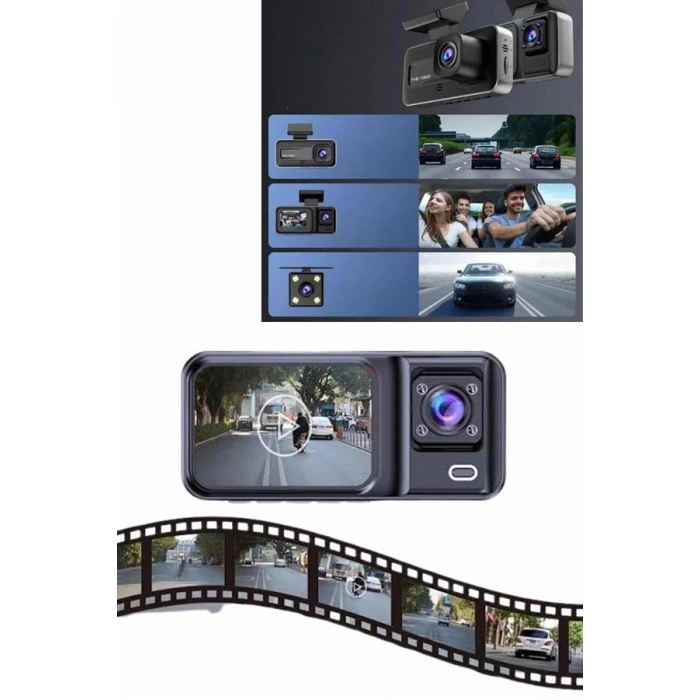VipMarketim DVR Araç İçi Kamera Ön ve İç Kamera 2 İnç Ekranlı Çift Kamera