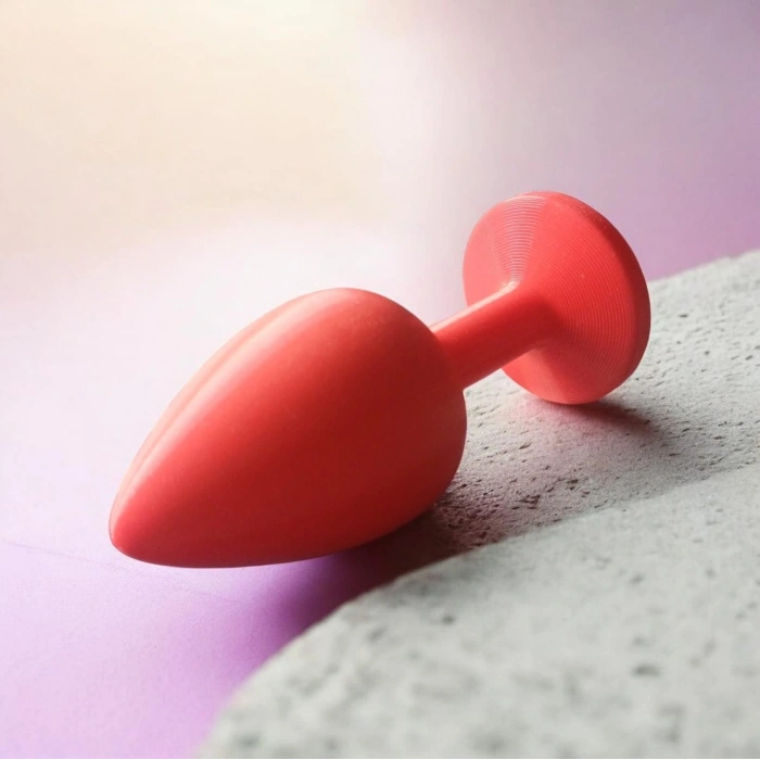VipMarketim Ecotoy 10cm Anal Tıkaç (Butt Plug) - Büyük Boy Kırmızı