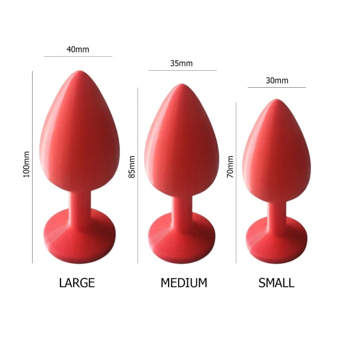 VipMarketim Ecotoy 10cm Anal Tıkaç (Butt Plug) - Büyük Boy Kırmızı