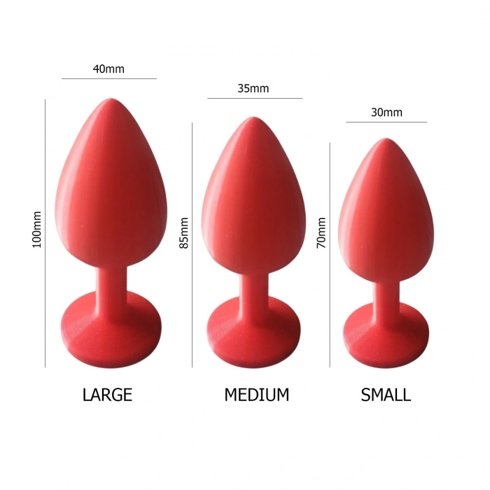 VipMarketim Ecotoy 8.5cm Anal Tıkaç (Butt Plug) - Orta Boy Kırmızı