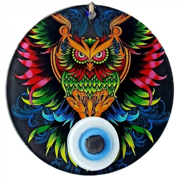 VipMarketim Efsane Baykuş 15 Santimetre Füzyon Cam Duvar Süsü