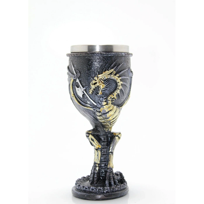 VipMarketim Ejderha Tasarımlı Paslanmaz Çelik Kadeh Bardak Model 2