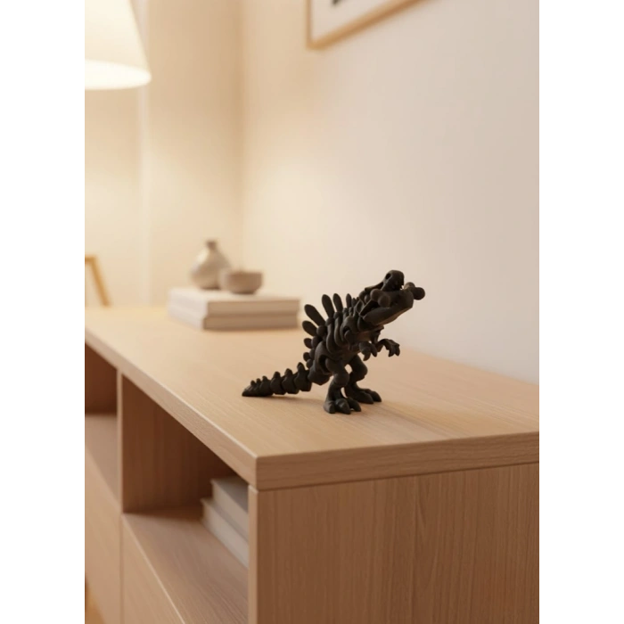 VipMarketim Eklemli Hareketli Dinazor Figürü Siyah – Dekoratif Masa Üstü Oyuncak