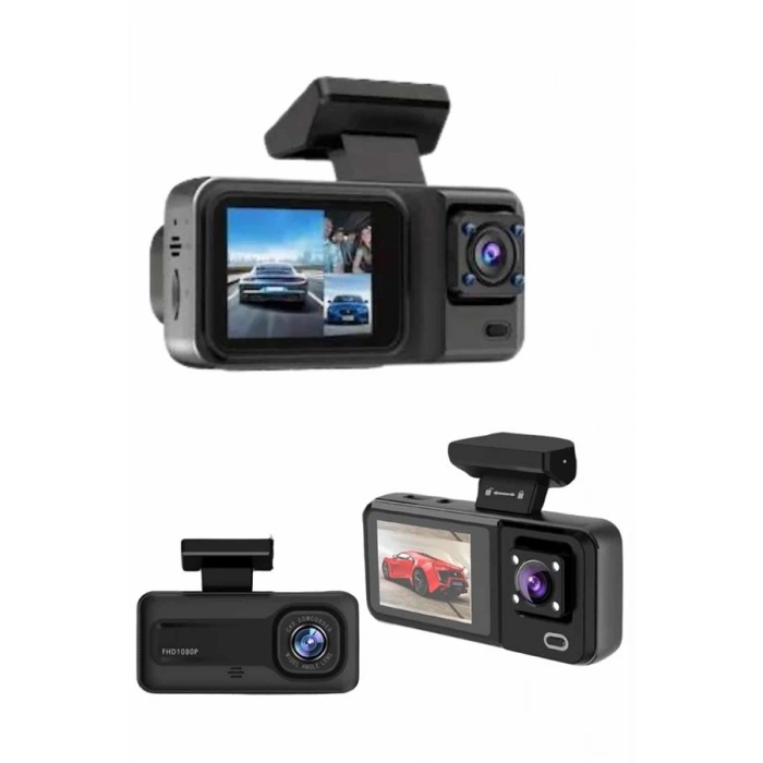VipMarketim Ekranlı Sürüş Kaydedici DVR Ön ve Arka Kameralı Full HD Çözünürlüklü