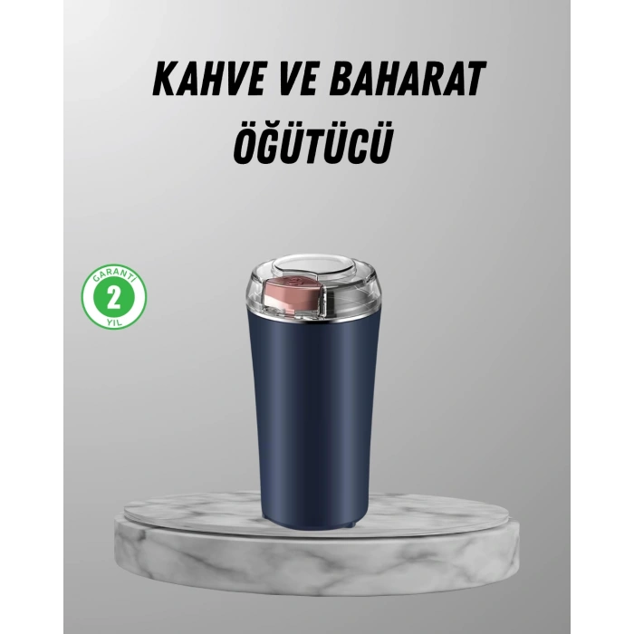 VipMarketim Elektrikli Kahve ve Baharat Öğütücü – Güçlü Motor Paslanmaz Çelik Gövde Kolay Temizlik