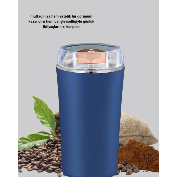 VipMarketim Elektrikli Kahve ve Baharat Öğütücü – Güçlü Motor Paslanmaz Çelik Gövde Kolay Temizlik