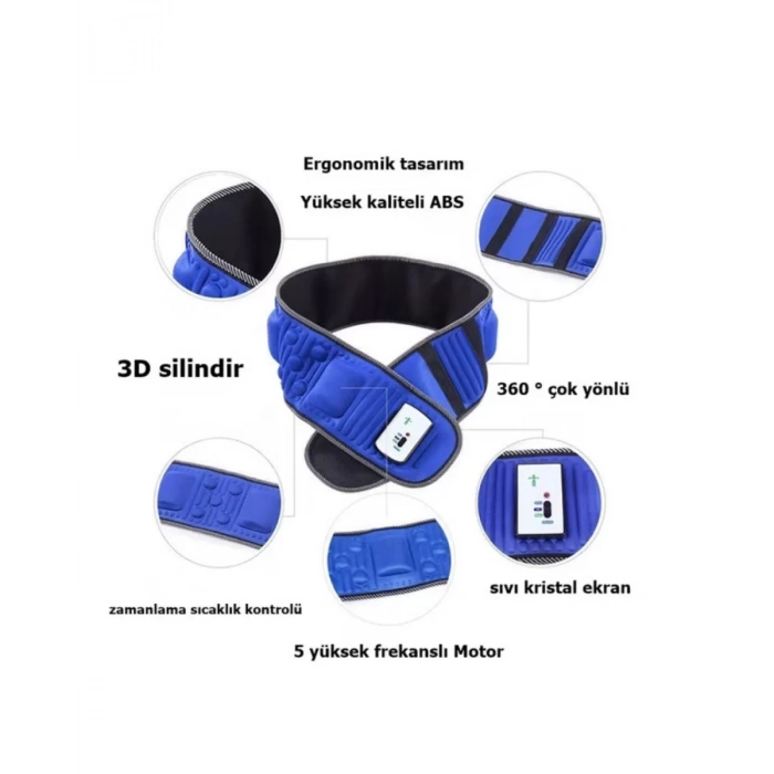 VipMarketim Elektrikli Zayıflama Kemeri Titreşimli Bel ve Karın Masaj Kemeri