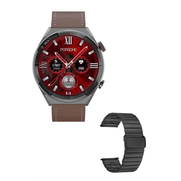 VipMarketim Erkeklere Özel Akıllı Saat Çelik Kordon Bluetooth Bağlantılı İOS ve Android Uyumlu