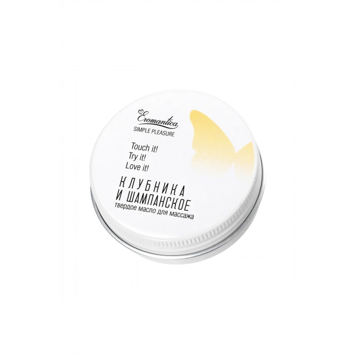 VipMarketim Eromantica Masif Çilekli şampanya masajı için katı yağ, 20 g