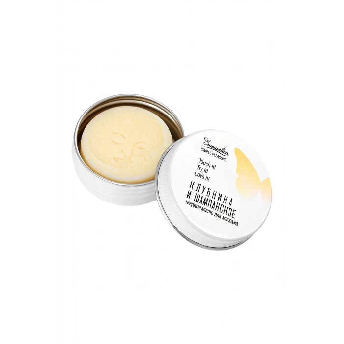 VipMarketim Eromantica Masif Çilekli şampanya masajı için katı yağ, 20 g