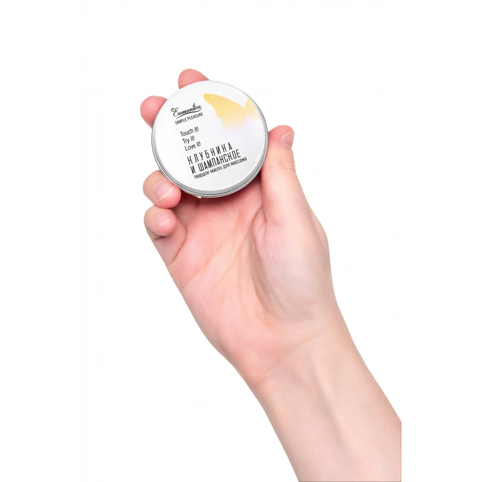 VipMarketim Eromantica Masif Çilekli şampanya masajı için katı yağ, 20 g