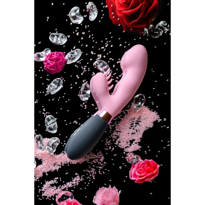 VipMarketim Eromantica Ornellada 3ü 1 arada masaj aleti, pembe, silikon, 21,5 cm