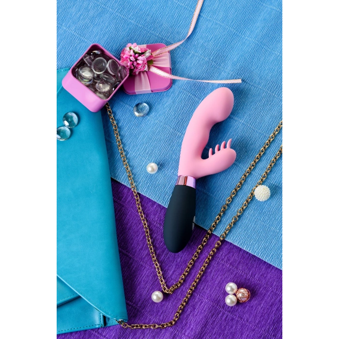 VipMarketim Eromantica Ornellada 3ü 1 Arada Masaj Aleti, Pembe, Silikon, 21,5 Cm