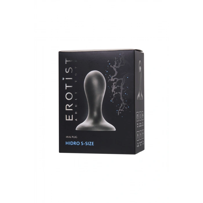 VipMarketim Erotist Hidro Anal Plug, S, Silikon, Siyah, 8,5 Cm