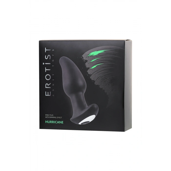 VipMarketim Erotist Hurricane Anal Plug, Silikon, Siyah, 14 Cm