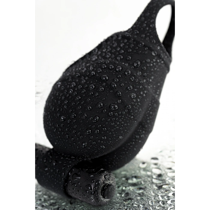 VipMarketim Erotist Penis Kılıfı  Ereksiyon halkalı ve Titreşimli , Silikon, siyah, 6,5 cm