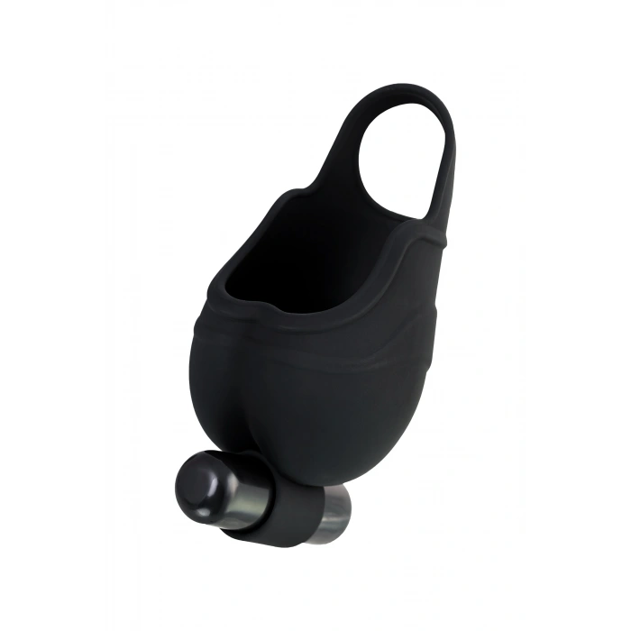 VipMarketim Erotist Penis Kılıfı Ereksiyon Halkalı Ve Titreşimli , Silikon, Siyah, 6,5 Cm