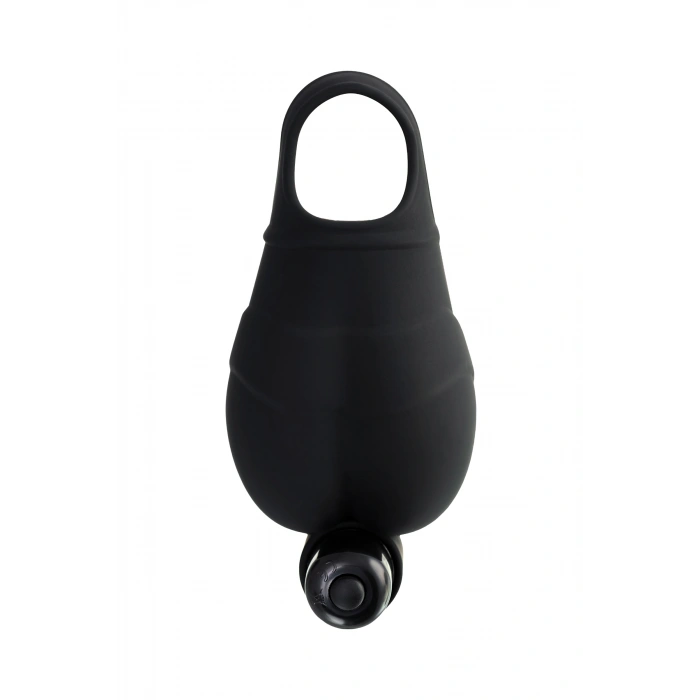 VipMarketim Erotist Penis Kılıfı Ereksiyon Halkalı Ve Titreşimli , Silikon, Siyah, 6,5 Cm