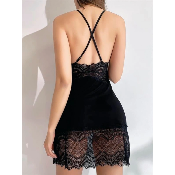 VipMarketim  Eteği Dantel Fantezi Gecelik