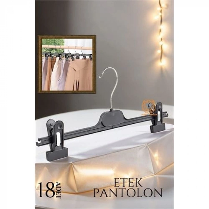 VipMarketim Etek Pantolon Eşarp Kıskaçlı Askı 18 li SET