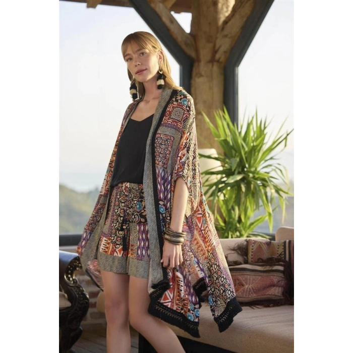 Vipmarketim Etnik Desenli 3lü Alt Üst Takım