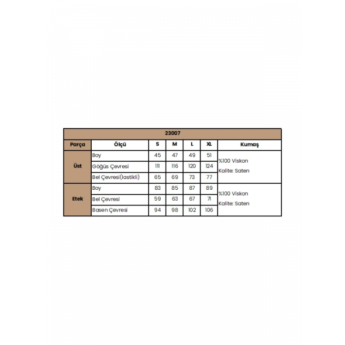 Vipmarketim Etnik Desenli Saten Etek Takımı