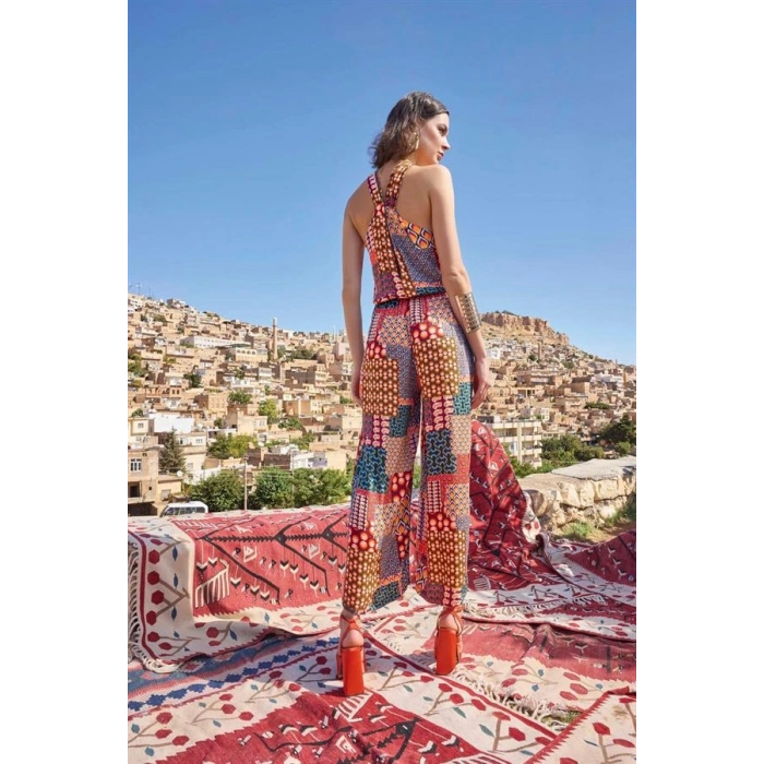 VipMarketim Etnik Desenli Saten Tulum