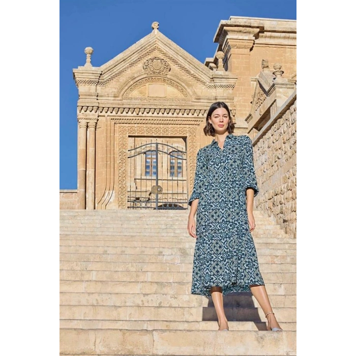 VipMarketim Etnik Desenli Truvakar Kollu Elbise