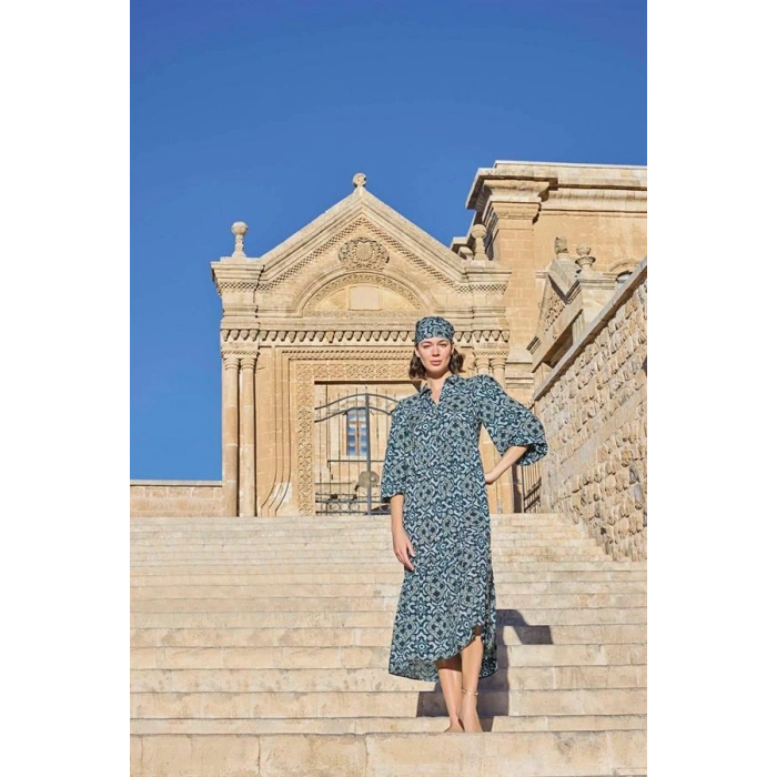 VipMarketim Etnik Desenli Truvakar Kollu Elbise